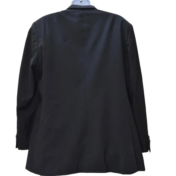 Hugo Boss Suit Top Coat 100% Virgin Wool Made in USA Size 46 R Black Career